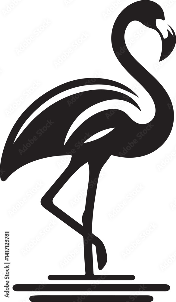 Naklejka premium flamingo silhouette vector illustration