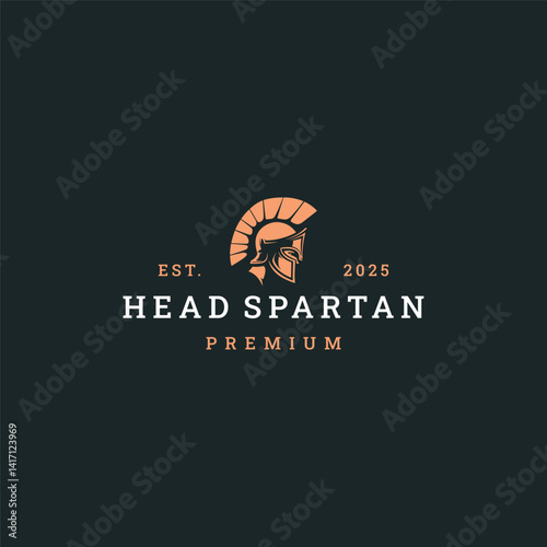 Head spartan logo vector icon illustration