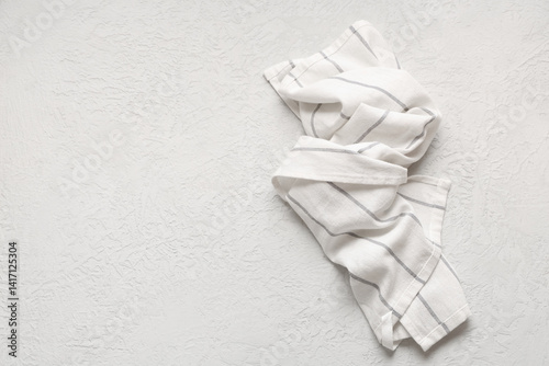 Striped napkin on white bac...