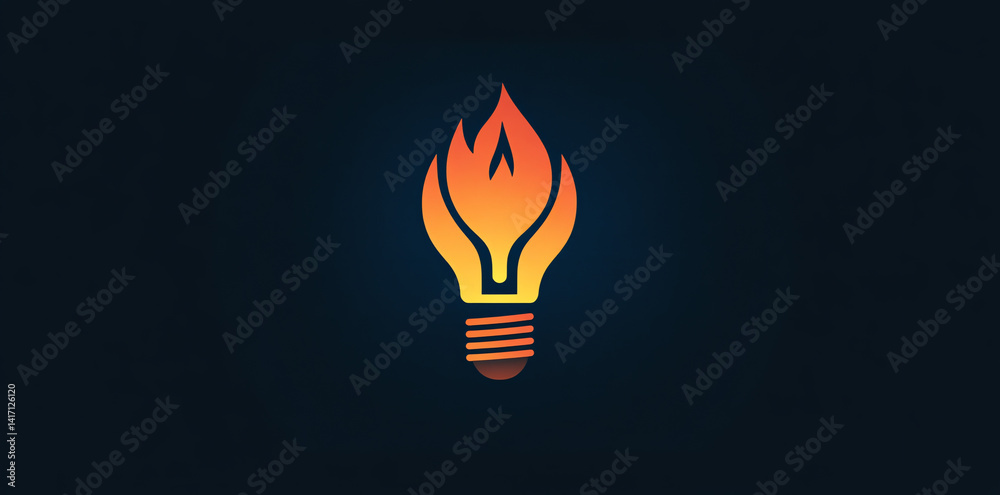 This striking light bulb design blends fire elements to symbolize creativity and innovation. Ideal for branding and creative projects. This striking light bulb design blends fire elements to symbolize creativity and innovation. Ideal for branding and creative projects.