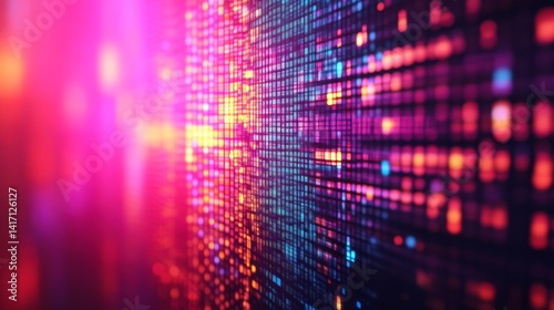 Wallpaper Mural Dynamic digital art display urban setting visual content tech environment colorful perspective Torontodigital.ca