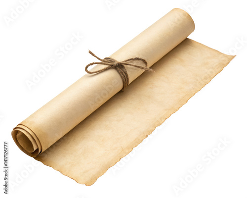roll of old scroll paper isolated PNG