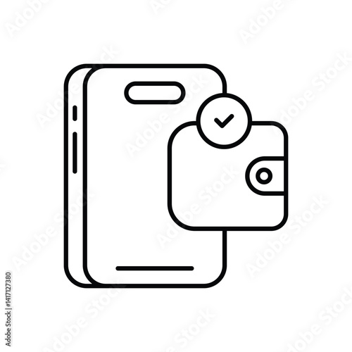 Digital Wallet Icon vector stock illustration