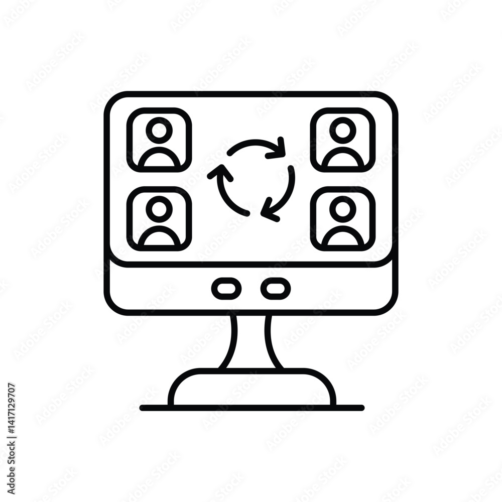 Online Collaboration Icon vector stock illustration Online Collaboration Icon vector stock illustration