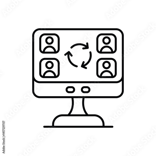 Online Collaboration Icon vector stock illustration