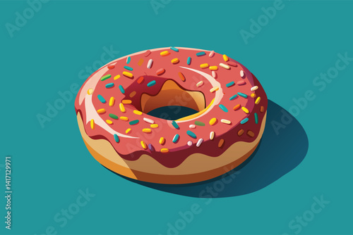 Glazed Donut with Sprinkles. A Sweet Delight