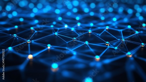 Abstract visualization of digital network connectivity in a high-tech environment