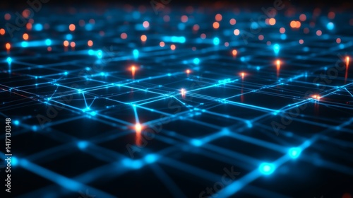 Dynamic data visualization digital realm abstract graphic high-tech environment futuristic viewpoint