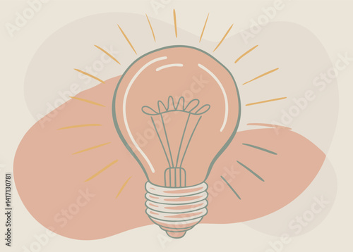 Light Bulb Inspiration. A Minimalist Illustration of Creativity