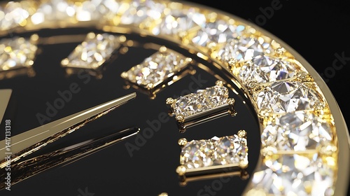 Close-up of a Luxurious Gold and Diamond Watch: Exquisite Craftsmanship Detailed