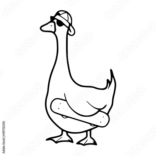 silly geese with skateboarder outfit