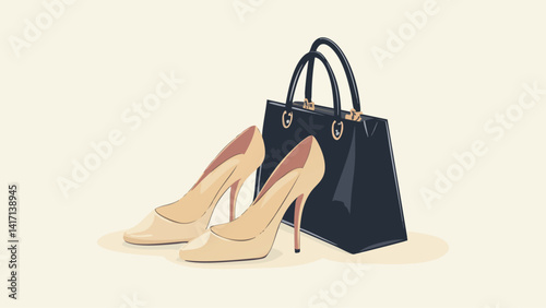 Luxury High-Heels and Designer Purse Set
