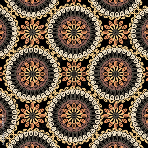 Pattern with crochet granny square wallpaper handmade decorative art design print