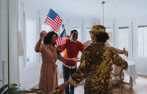 Us Veteran woman homecoming