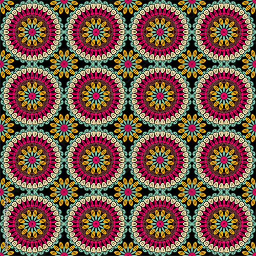 Pattern with crochet granny square wallpaper handmade decorative art design print