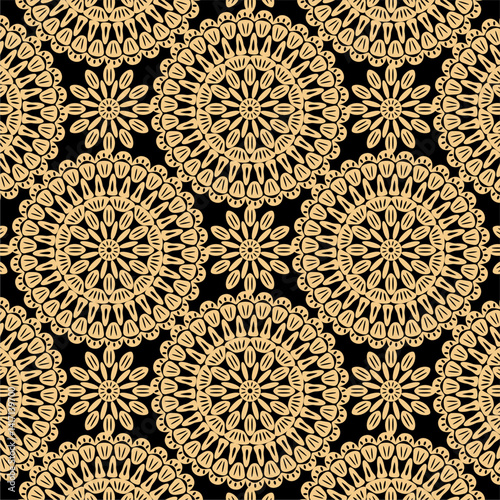 Pattern with crochet granny square wallpaper handmade decorative art design print