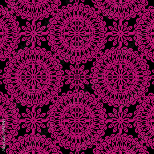 Pattern with crochet granny square wallpaper handmade decorative art design print