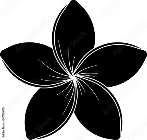 Plumeria flower silhouette vector