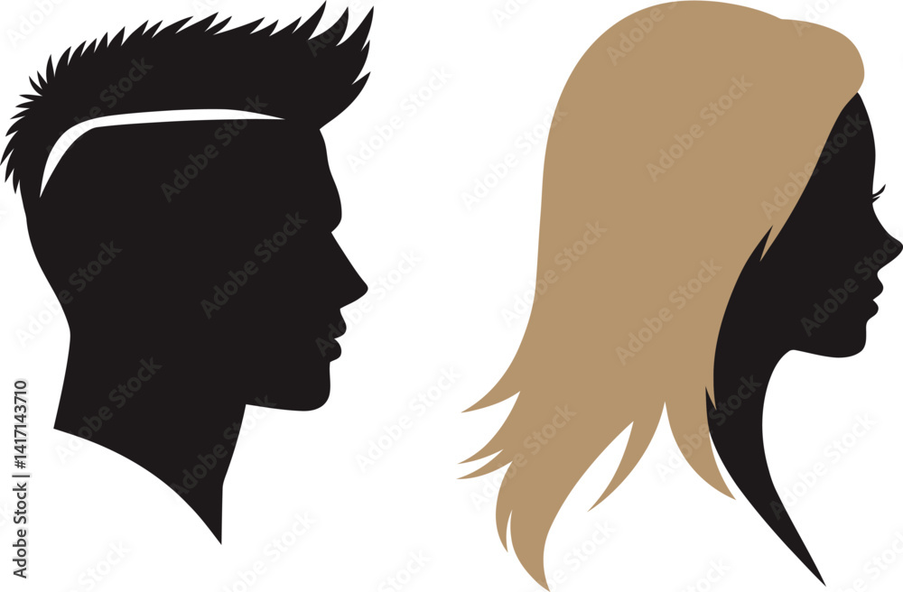 Fototapeta premium Collection of Human Head Icons in Vector Style