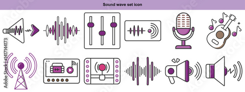 Sound Wave Icons Set: Audio, Music, Voice, Communication