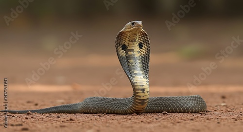 Majestic cobra snake portrait dangerous reptile wildlife nature animal king cobra venomous serpent hooded cobra