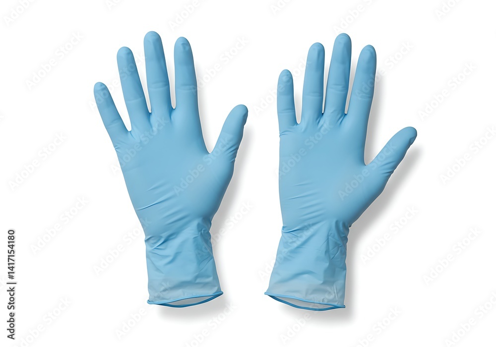 Obraz premium Blue gloves medical gloves examination gloves latex gloves surgical gloves protective gloves safety gloves