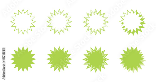 シンプルなギザギザした形 吹き出し セット