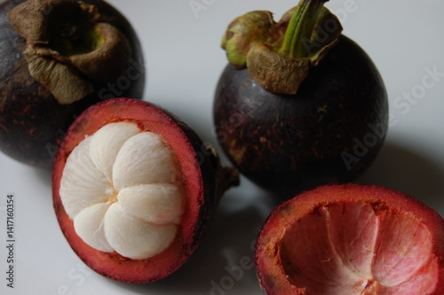 Bunch of ripe mangosteen ready to eat.