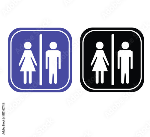 Cute cartoon hand drawn vector rest room icons.