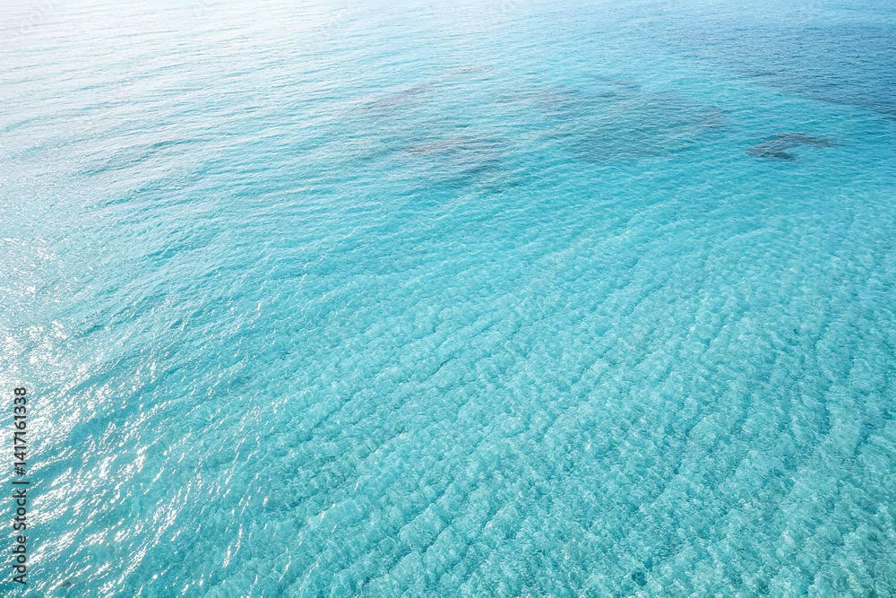 Turquoise ocean surface texture, natural background.