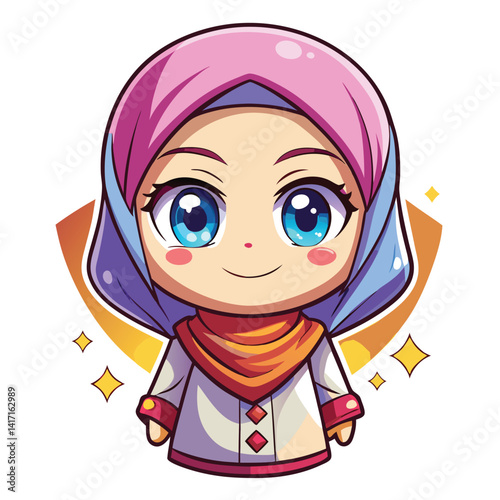 Cute anime girl in hijab