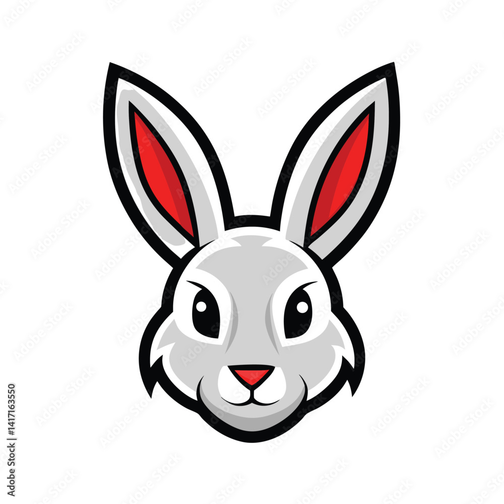 Clean Rabbit Head Long Ears Logo Icon Clean Rabbit Head Long Ears Logo Icon