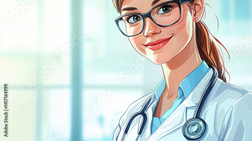 Professional and friendly female doctor smiling into the camera
