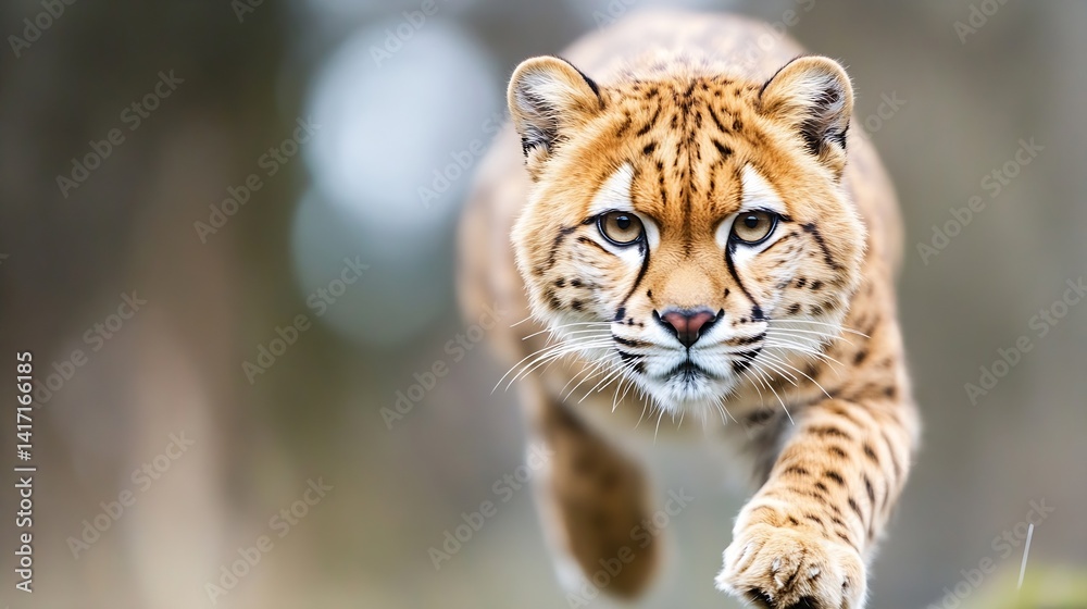 Powerful Close-Up of a Running Cheetah with an Intense Gaze Capturing the Essence of Wildlife : Generative AI Powerful Close-Up of a Running Cheetah with an Intense Gaze Capturing the Essence of Wildlife : Generative AI