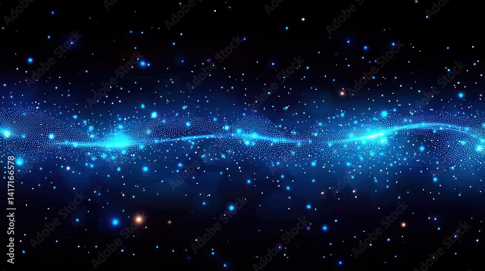 Obraz premium Celestial River: A cosmic flow of luminous energy and stardust