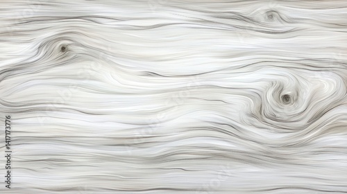Abstract swirling wood grain texture in light gray and white tones.