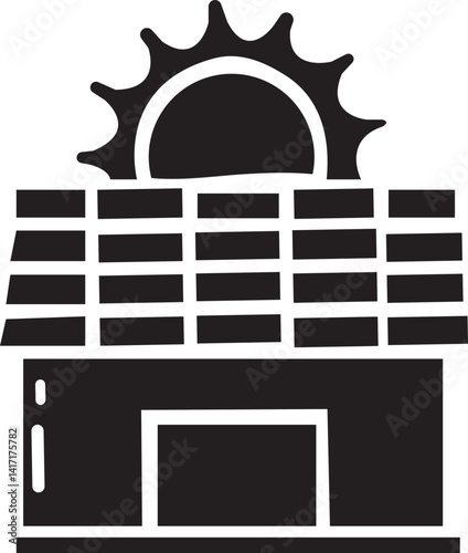 hut silhouette vector, people, home