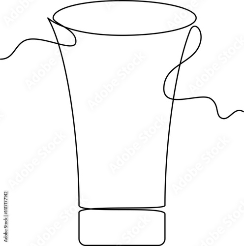 one line art Shot Glass vector illustration. line art, one continuous line, simple, hand drawn and sketch style. for icons, symbols, signs or logos. PNG