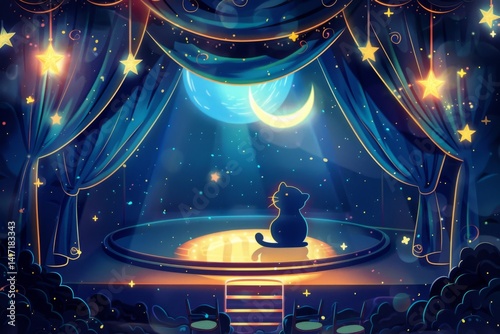 Dramatic Cat Operetta Stage Scene