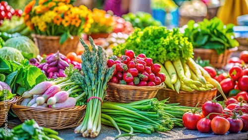 Fresh Spring Produce Market Display