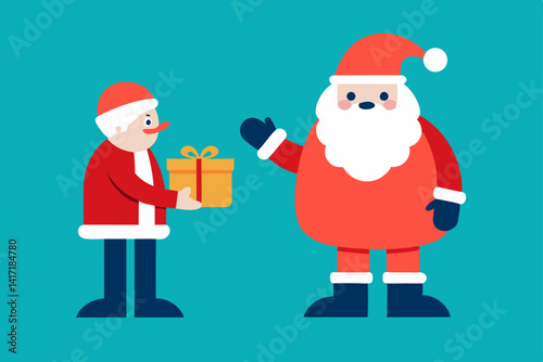 santa claus with gift