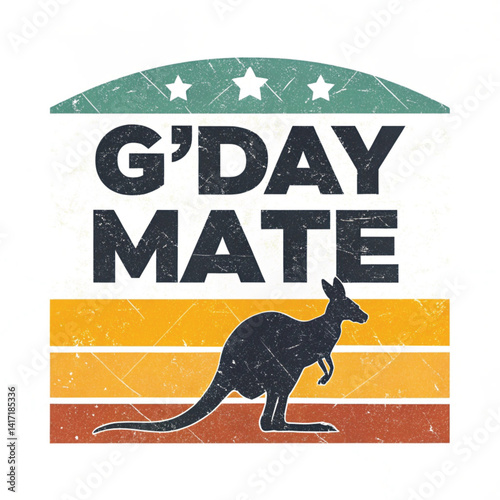 G'day Mate Text Design for T-Shirts – Aussie Slang Vector Graphic