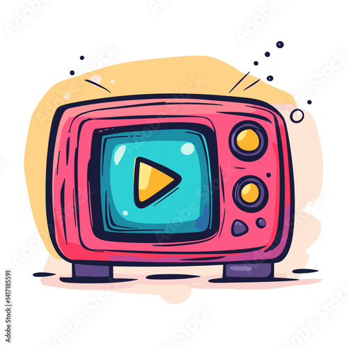 Retro television illustration for media, entertainment, and creative design concept
