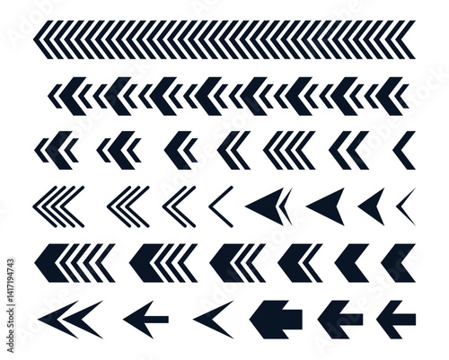 Big Black Arrow Icon Set — Modern and Simple Arrow Symbols Collection. Includes cursors, directional arrows, navigation pointers, and vector indicators for UI/UX and web design.