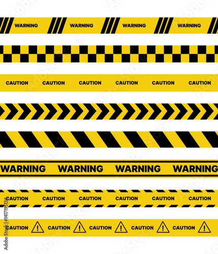 Caution Stripe Vector Illustration — Yellow and Black Diagonal Safety Lines. High-contrast hazard warning design for road signs, construction zones, and safety alerts. Ideal for danger zones, caution 