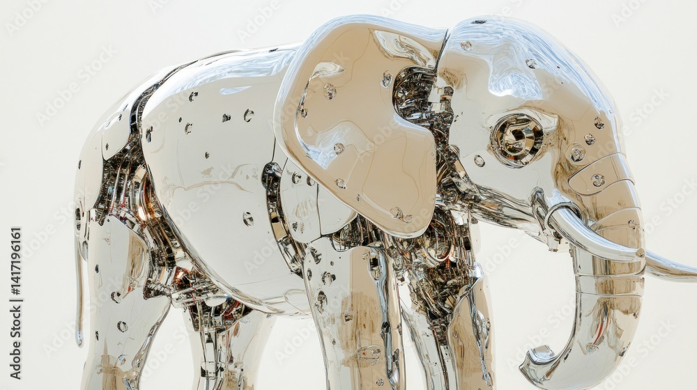 Chrome Elephant Sculpture: A Modern Masterpiece Chrome Elephant Sculpture: A Modern Masterpiece