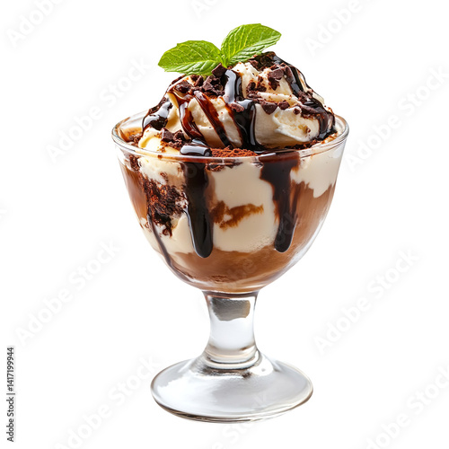 Affogato isolated on a white background.
