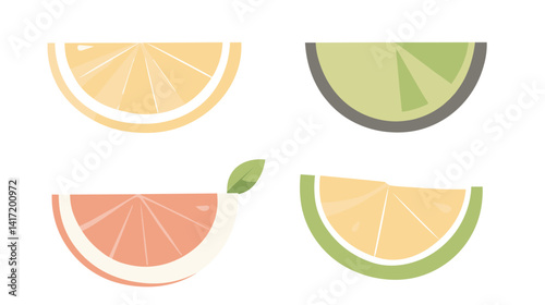 Pastel Citrus Fruit Slices Illustration