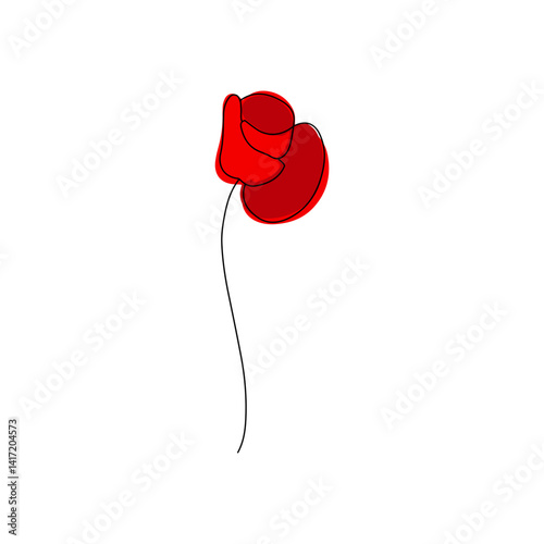 Red Poppies Illustration for Remembrance