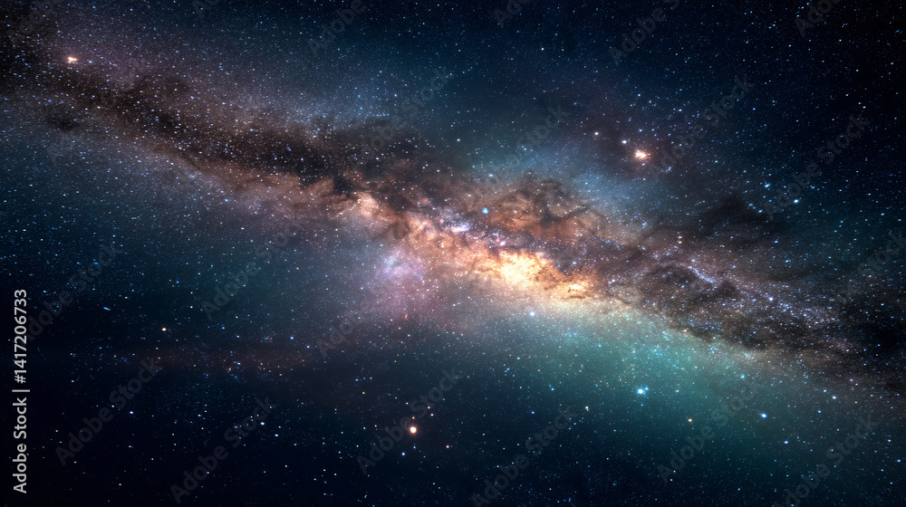 Fototapeta premium Stunning View of the Milky Way Galaxy at Night, Galaxy